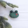 Wool Felt Frog Ornament or Keychain
