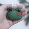 Wool Felt Frog Ornament or Keychain - Image 2