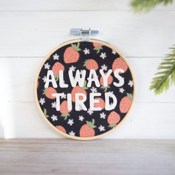 4 inch wall hanging embroidery hoop always tired